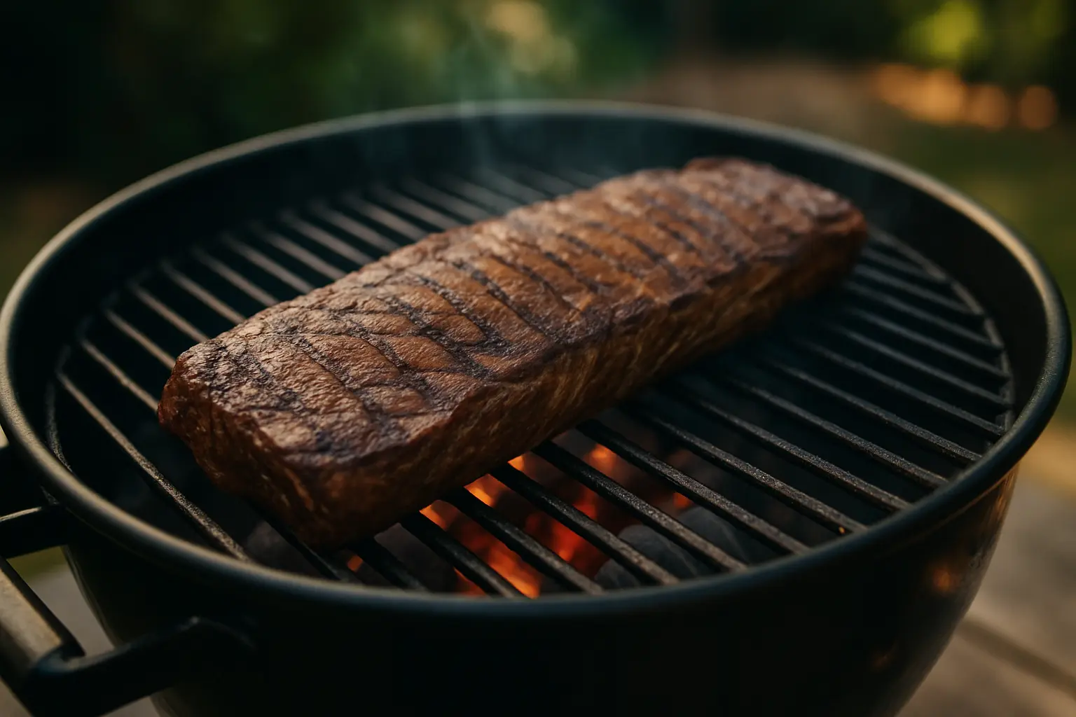 Bavette van houtskool bbq