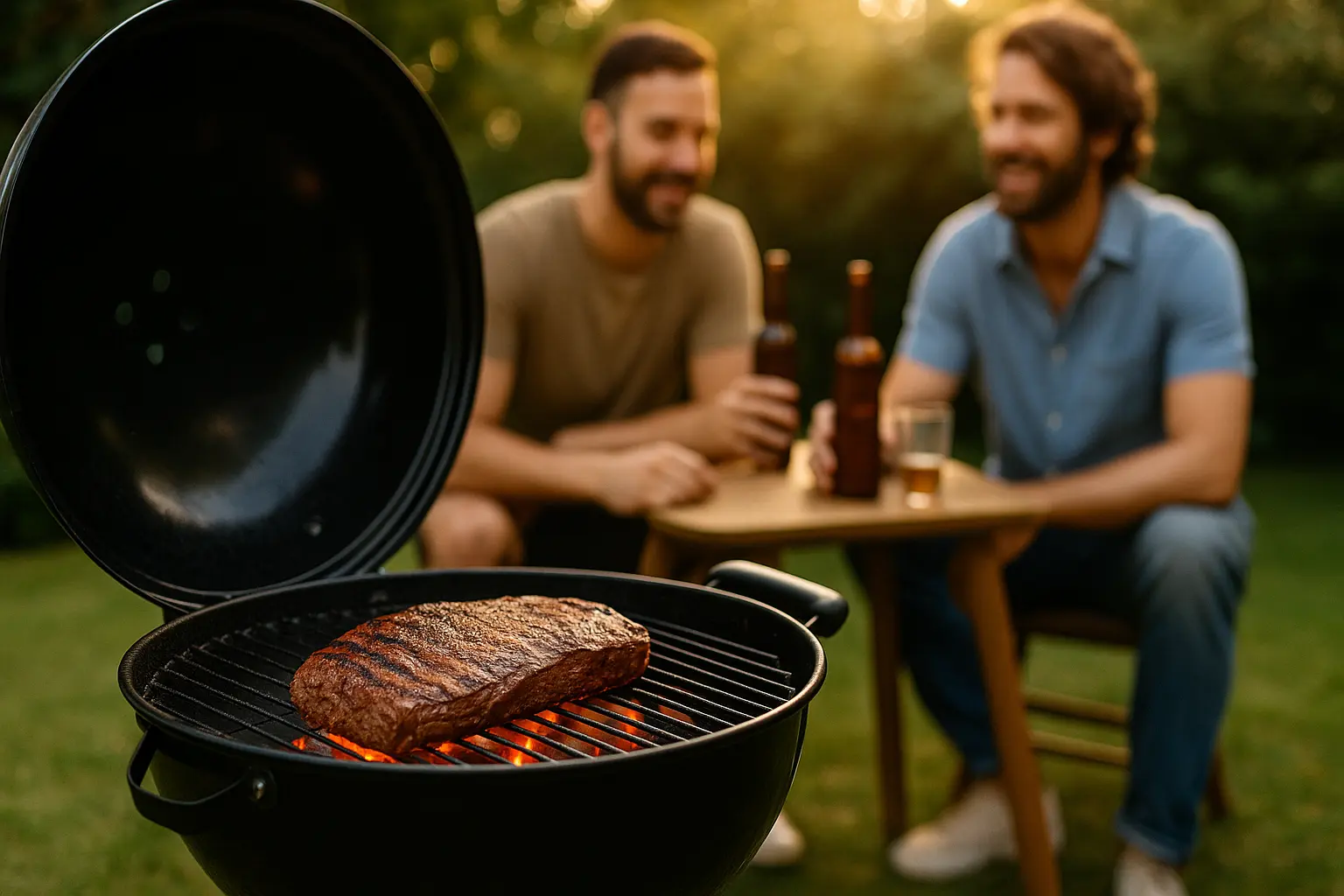 Houtskool bbq met vrienden