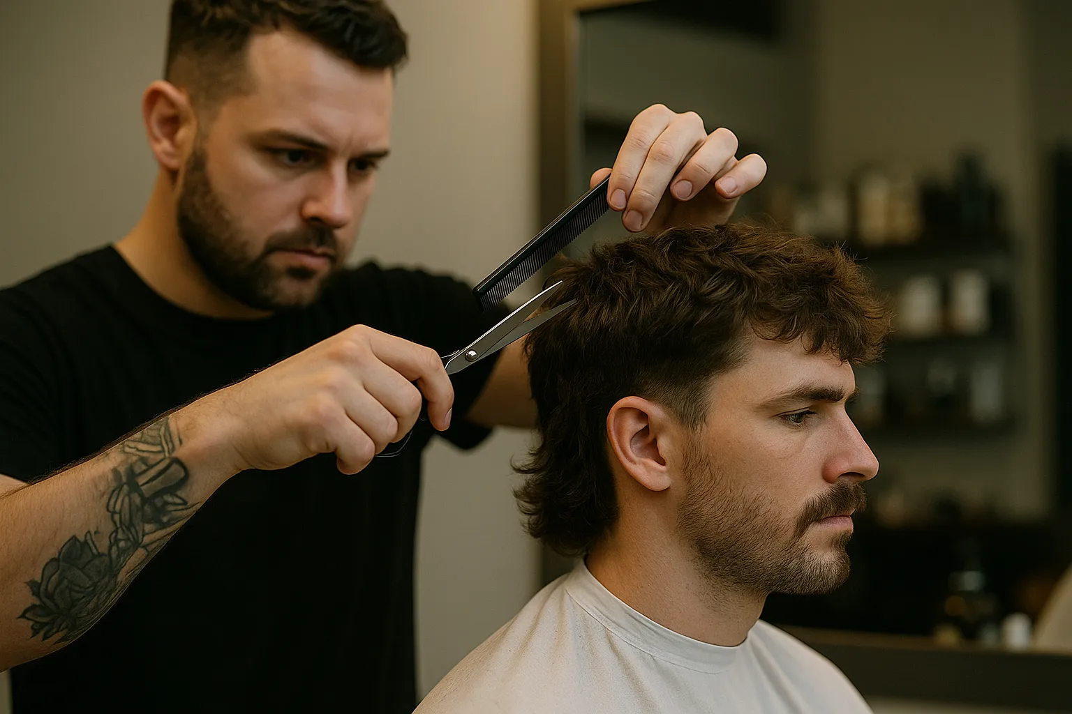 Mullet instructies bij kapper