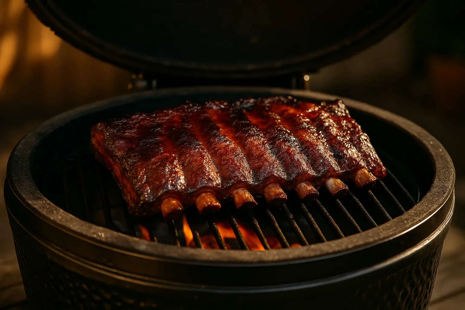 Spareribs op Kamado