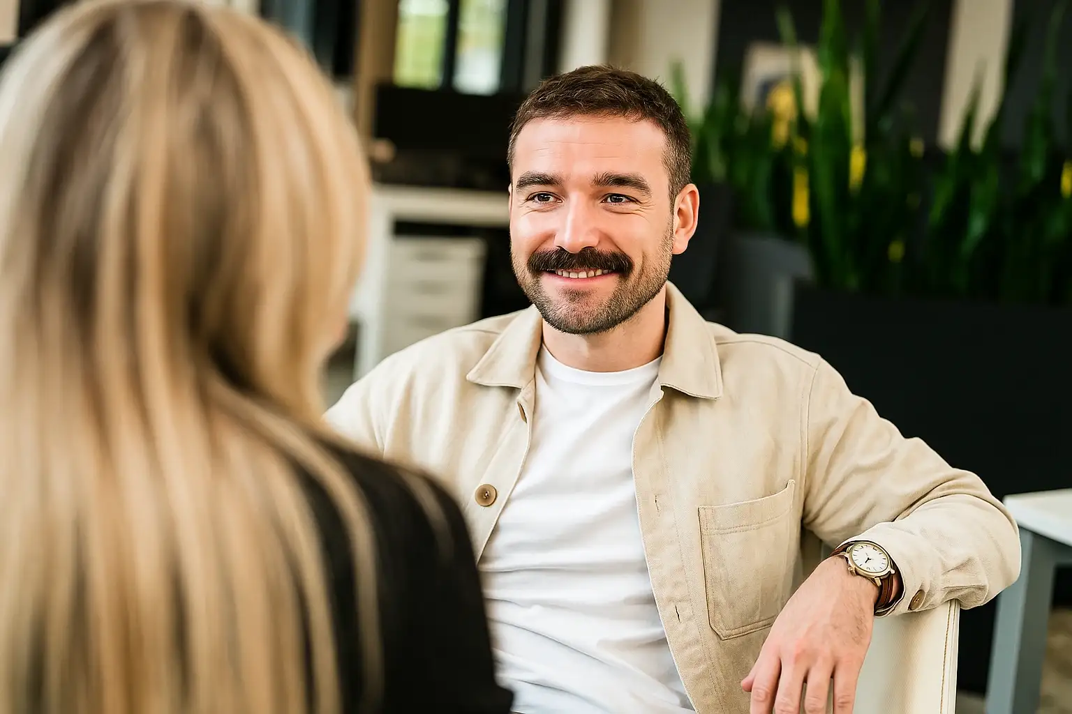 Man met beardstache